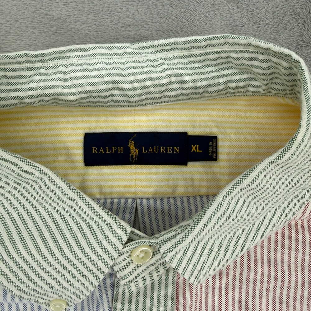 Ralph Lauren Fun Shirt Men XL Multi Color Striped Oxford Button Down 100%Cotton - Picture 5 of 16